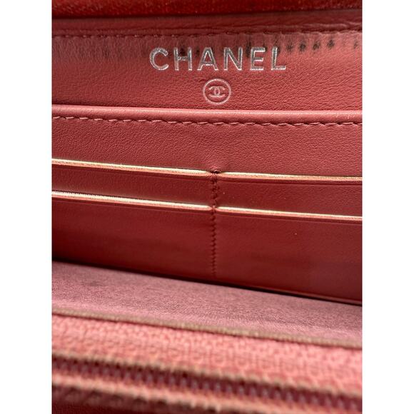 Chanel Caviar Quilted Large CC logo Zip Around Wallet Pink*Very Nice Condition - Picture 14 of 16